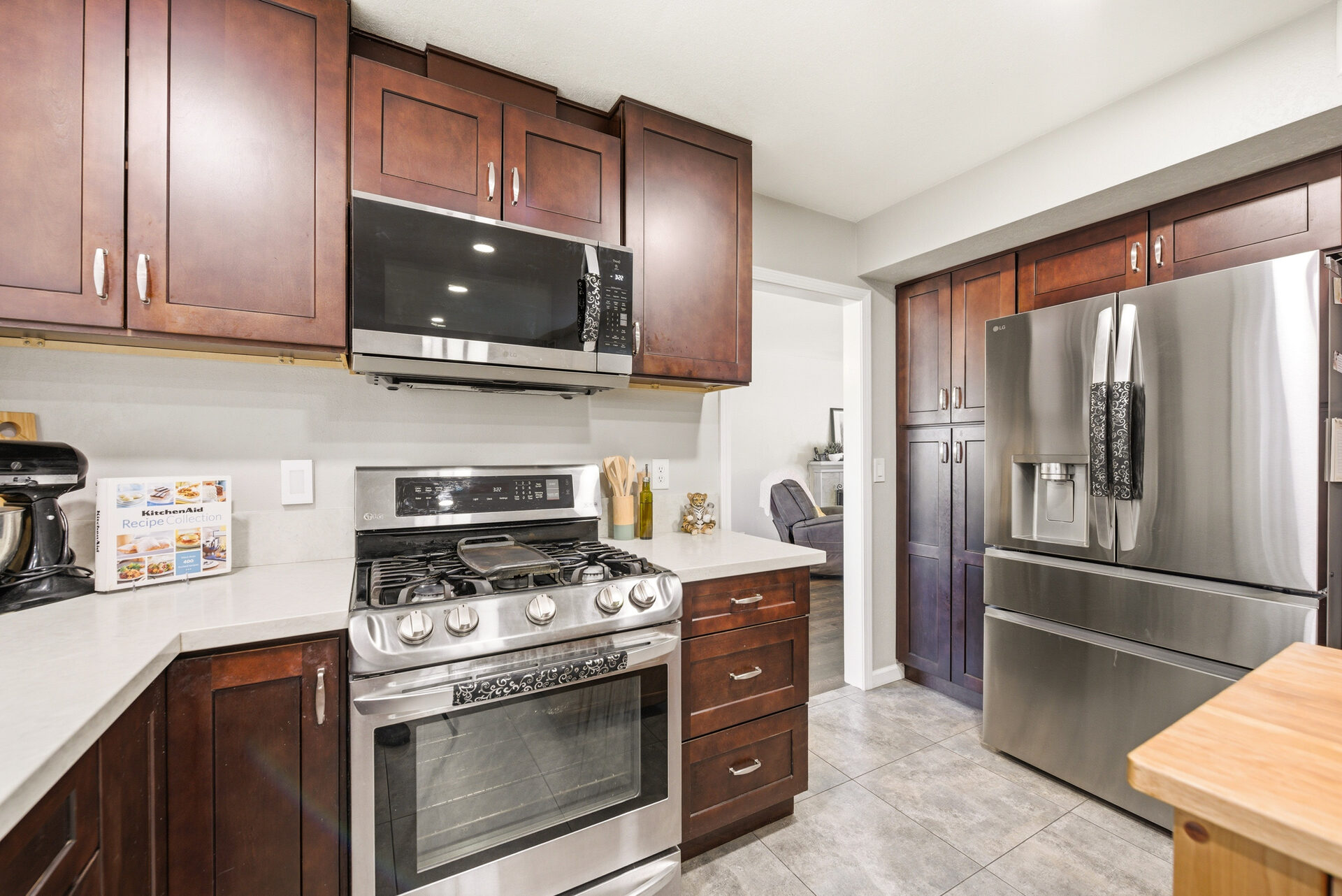 Close-up of the kitchen updates